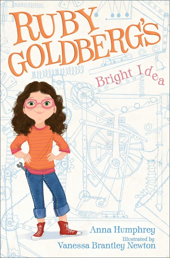 Cover of the STEM chapter book "Ruby Goldberg's Bright Idea" by Anna Humphrey  