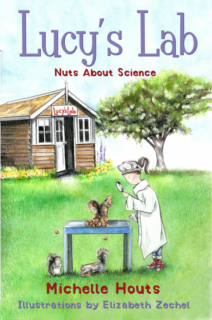 Cover of the STEM chapter book Lucy's Lab Nuts About Science by Michelle Houts